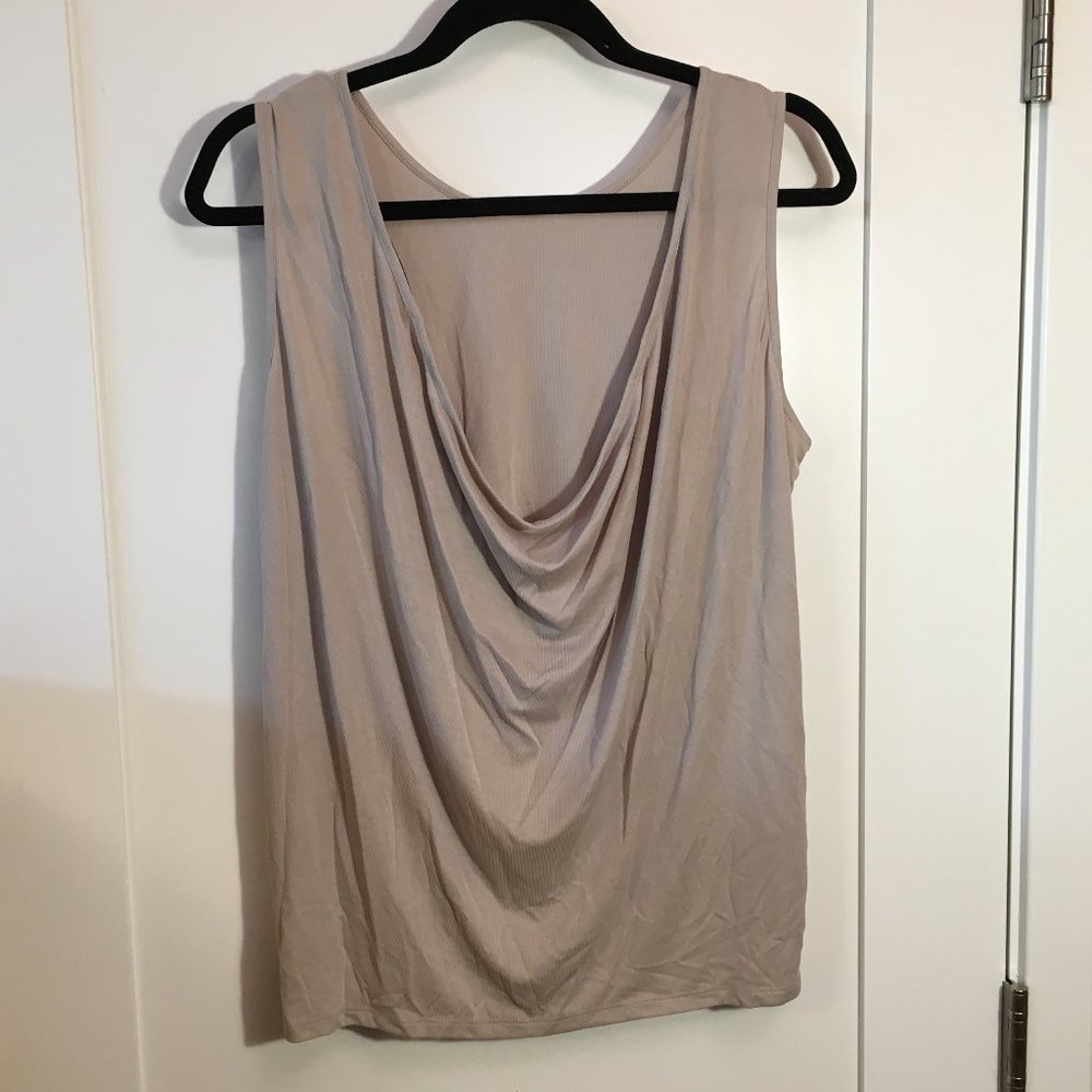 BCBG Ultra Soft Draped Back Sleeveless Top